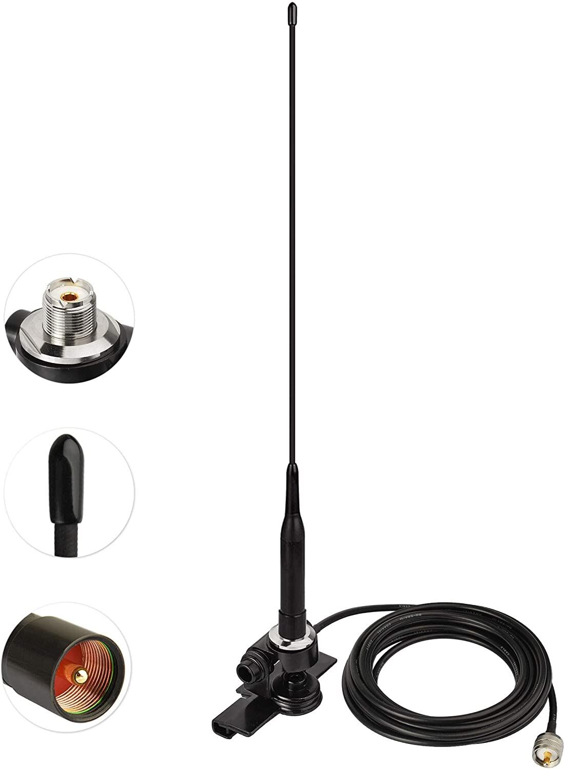 Dual Band VHF/UHF Araç Telsiz Anteni (5m Kablolu)