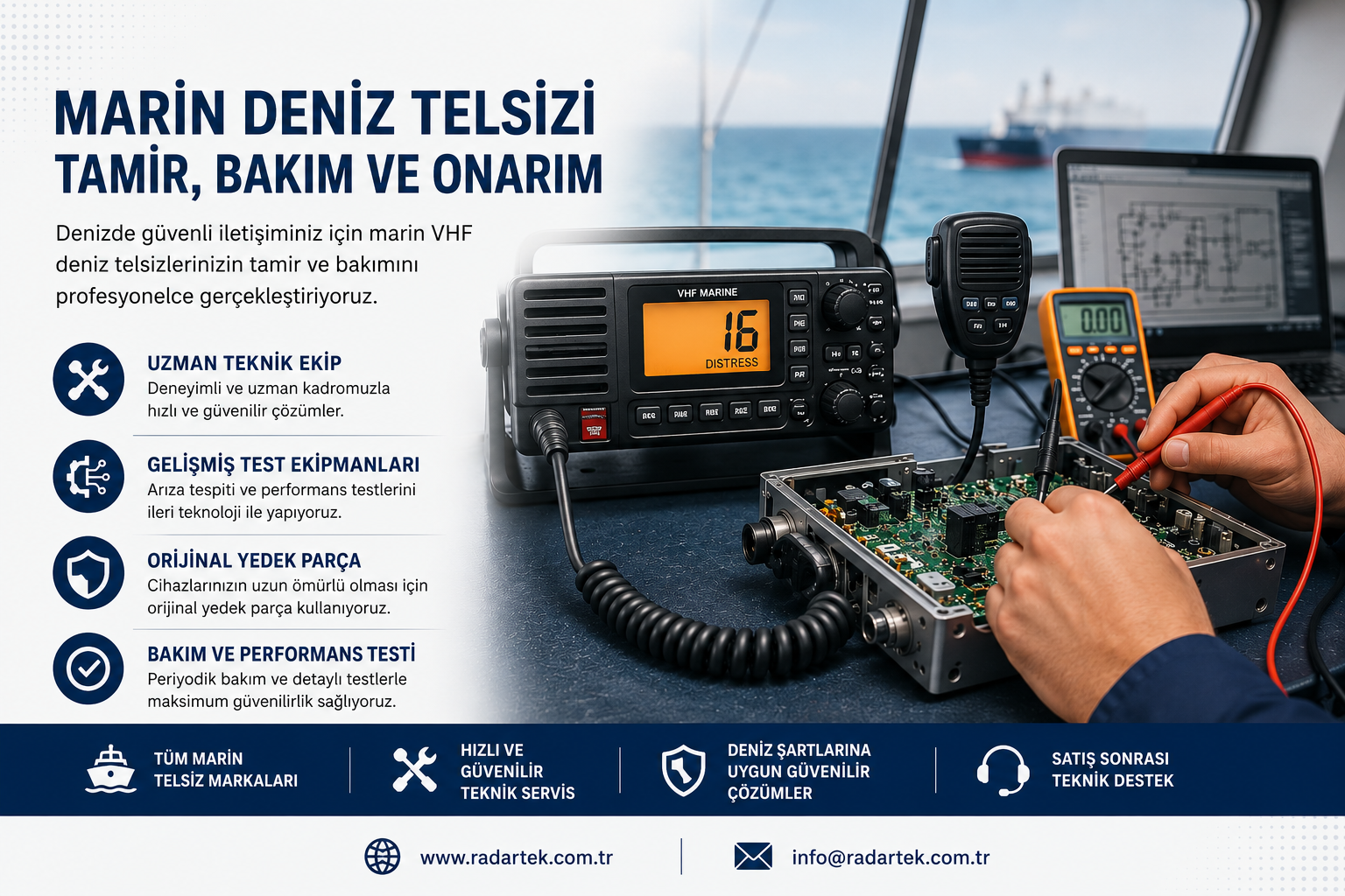 Marin Telsiz Tamiri - VHF Deniz Telsizi - El Telsizi - Gemi Telsizi