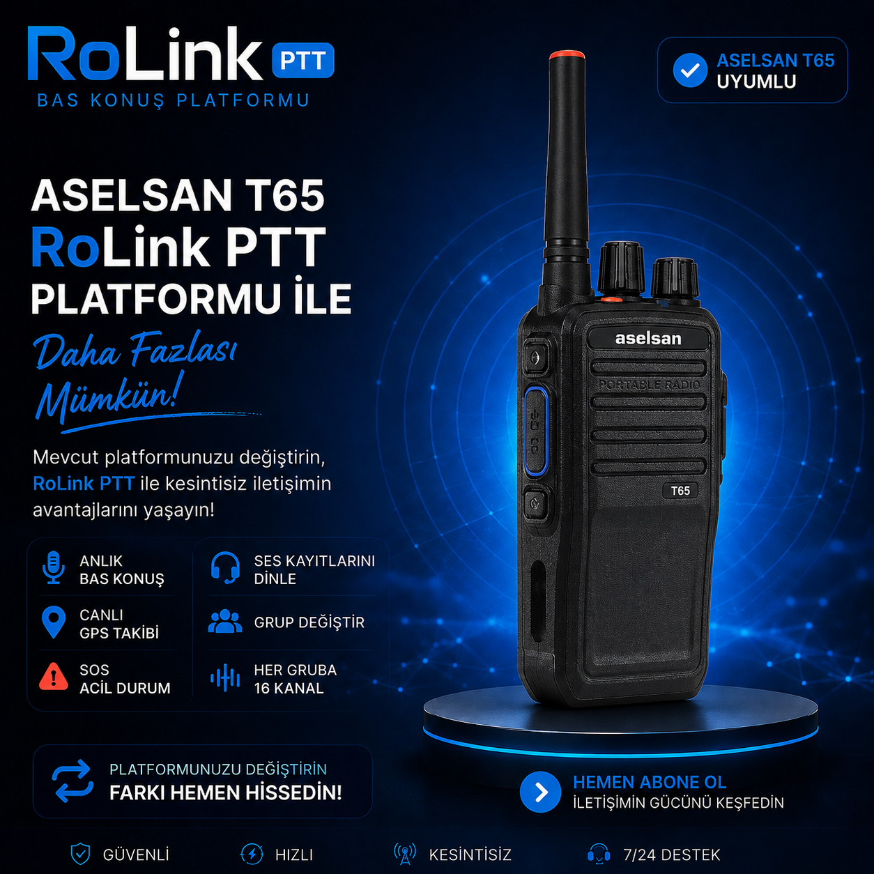 Aselsan T65 Bas Konuş Telsiz - Abonelik Paketi