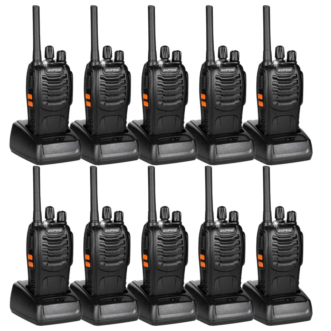 Baofeng BF-88E PMR Telsiz 10’lu Set - Kulaklık + Şarj Standı Dahil