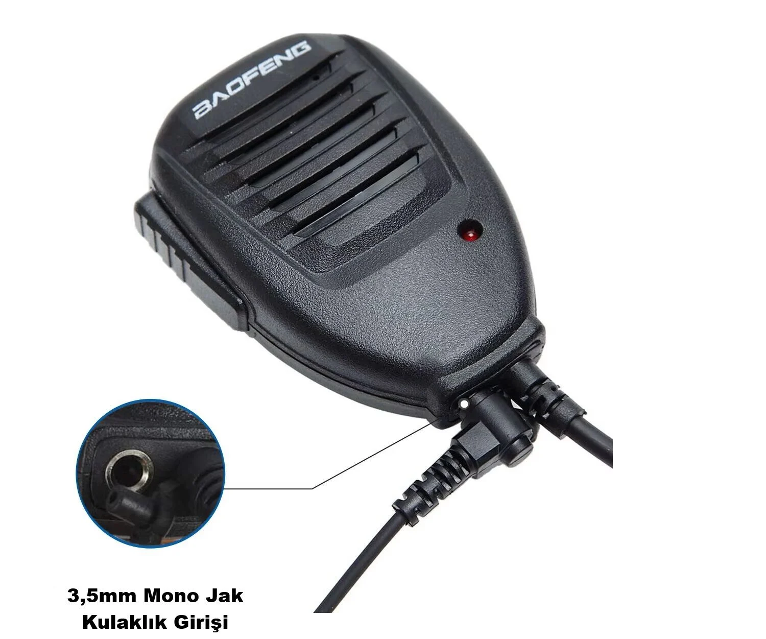Baofeng El &amp; Yaka Mikrofonu (Hoparlörlü) – PTT Düğmeli, TYT ve Baofeng Uyumlu